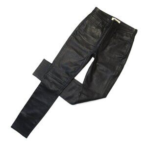 NWT Madewell 10" High-Rise Skinny Jeans: Leather Edition in True Black Pants 24